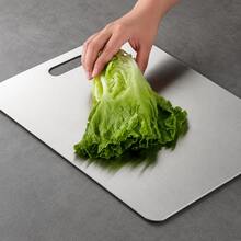 3pcs/1pc Titanium Alloy Cutting Board, Titanium Alloy Kitchen Cutting Board, 304 Stainless Steel Cutting Board Suitable For Meat, Fruits And Vegetables - Silver - View 11
