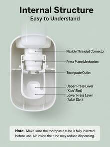 Fully Automatic Premium Toothpaste Dispenser, Bathroom Home Use, Wall-Mounted No-Drill Toothpaste Holder - Multiple Styles and Colors - View 7