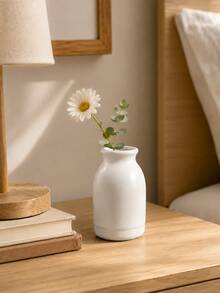 1pc White Vase, Minimalist Decorative Vase, Suitable For Tulips, Roses, Reed Grass, Dried Flowers And Green Plants, Elegant Home Decor, Suitable For Tabletop, Bookshelf, Mantel, Entryway, Bedroom, Perfect As Housewarming Gift - Selected Items - View 4