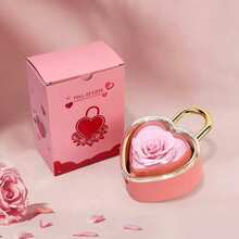 Heart-Shaped Rotating Jewelry Box With Soap Rose Flower, Rotating Heart Ring Gift Box, Valentine's Day Birthday Gift For Her/Girlfriend/Wife, Commemorative Storage Box (Jewelry Not Included) - Multicolor - View 5