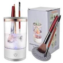 SOKANY 1 Makeup Brush Cleaner, Beauty Cleaning Tool.USB Power Supply.The Fuselage Is Clearly Visible.With A Variety Of Drying/Storage Functions, It Is Suitable For Makeup Brushes Of Various Sizes And Is An Essential Tool For Women's Makeup. - White - View 1