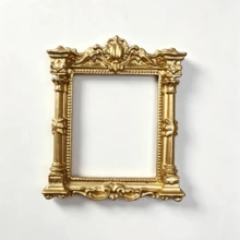 1pc Vintage Baroque Embossed Resin Mini Hollow Picture Frame, 3D Textured European Victorian Small DIY Frame, Suitable For DIY Shadowbox Display Frame, Earring Jewelry Stand, Flat Lay Photography Prop Desktop Decor - Gold 1 Piece - View 6