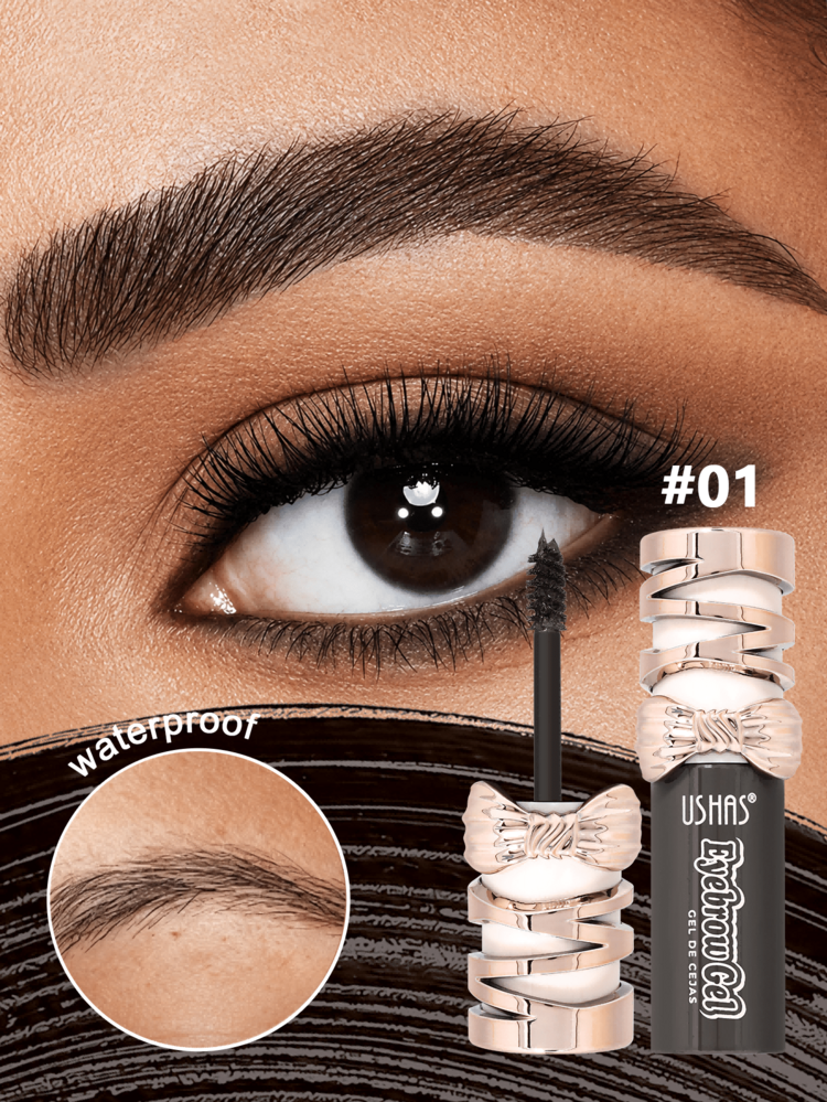 USHAS Tinted Eyebrow Gel, Long‑Lasting Brow Gel For Natural Defined Brows, Smooth Tinted Formula, Flake‑Free Finish, Waterproof Eyebrow Makeup For Shaping & Holding Eyebrows, Daily Cosmetic For Women Girls Multiple Shades Available - #01 Jet Black - View 7