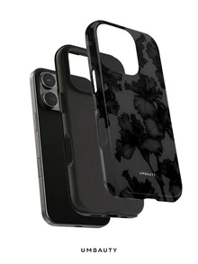 UMBAUTY 1pc Fashionable Phone Case, Deep Black Iris Floral Pattern Design, Compatible With Phone 18 Pro Max, 11/12/13/14/15/16/17 Pro/Pro Max/Plus. This High-End, Stylish And Fun Phone Case Is Suitable For Men And Women, Making It An Ideal Gift For Girlfriend On Easter, Spring, Halloween, Wedding Season And Birthday - Multicolor - View 2