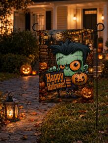 1 buah Bendera Taman Halloween, Bendera Halaman dengan Motif Hantu, , Tengkorak & Monster, Dekorasi Teras, Halaman, dan Taman Halloween Musim Gugur - A - View 5