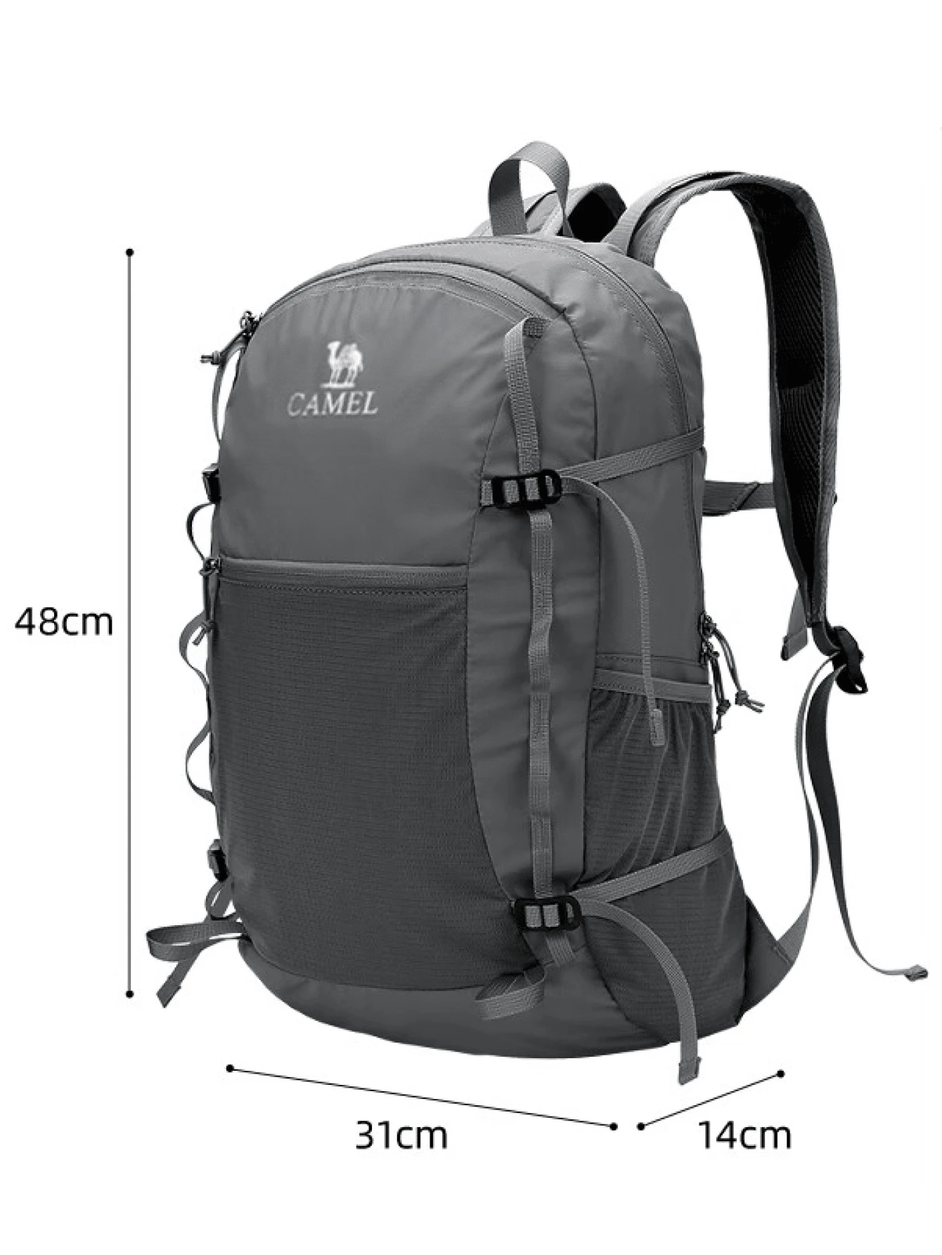 CAMEL CROWN Lightweight Foldable Backpack, Sports Casual Daypack, Travel Hiking Backpack For Outdoor Trekking - Dark Grey - View 1