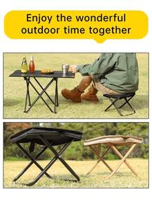 1pc Portable Folding Camping Stool, Lightweight Travel Chair With Adjustable Zipper Design, Compact Outdoor Seat Suitable For Fishing, Picnic, Beach, Easy To Carry With Storage Bag - Multicolor - View 7