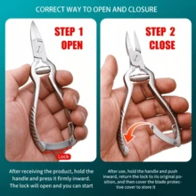 Stainless Steel Pointed Nail Clipper, Gray Manicure Pliers, Foot Dead Skin Trimmer, Non-Slip Handle, Precise Blade With Spring Back, Smooth Sharp Nail Clipper, Portable Durable Toenail Care Tool For Men And Women - Multicolor - View 6