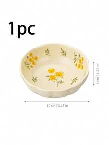 3.9 Inch Floral Print Ceramic Dip Bowl, Cute Flower Sauce Dish, Small Yellow Floral Print Bowl, Suitable For Condiments, Snacks, Desserts, Perfect For Home Kitchen, Party And Restaurant Use. - Multicolor - View 13