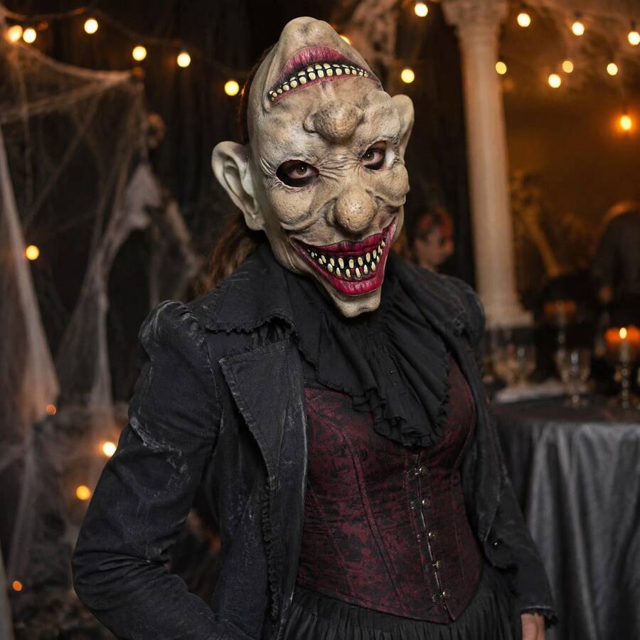 Halloween Horror Mask, Creepy Double-Sided Monster Full Head Costume Mask, Adult Size, Haunted House Party Role Play Horror Outfit Accessory - Multiple Styles - View 1