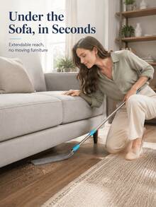 SMEGGEMS Extendable Microfiber Gap Dusting Brush With Telescopic Pole, Bendable Detachable Washable Gap Dust Collector, Suitable For Sofa, Bed, Furniture Bottom - View 3