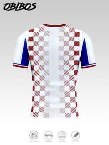 Croatia World Cup Men's & Youth Soccer Jersey, Round Neck Comfortable Sports Top, Red, Autumn Style - Red - View 4