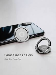 Support de téléphone rotatif à 360° en métal, support de doigt pliable ultra-fin, support de téléphone anti-chute, support de téléphone rond réglable, poignée arrière de téléphone, accessoire de smartphone universel, convient pour iPhone et Android, support de bureau mains libres - Multicolore - Voir 4