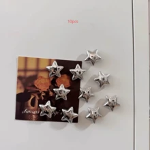 5/10 Pcs Silver Star Refrigerator Magnets, Acoustic Panel Magnetic Stickers, Kitchen Fridge Decor, Refrigerator Door Decoration, Photo Holder, Holiday Gift - Multicolor - View 6