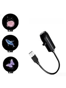 LED USB 投影燈 3/6/10 種投影圖案可調 鯨魚蝴蝶星空夜燈 聖誕萬聖節裝飾 - 黑色 - 查看 15
