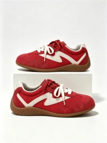 Men's Casual Training Shoes, New Breathable Lightweight Versatile Racing Sneakers For Women - Red - View 4