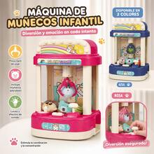 Mini Claw Machine For Kids | Coin-Operated Electronic Candy Machine | With Music And Light | Fun Parent-Child Game Machine | Gift - Pink - View 2