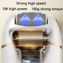 SOKANY 電動腳部繭皮去除器，USB 400mAh，2段速，LED，可拆卸式頭部，適用於厚皮，便攜式，≤36V，易於使用 - 白色 - 查看 5