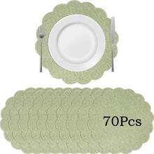 Brown Lace Placemats, Machine Washable, Non-Slip, Flat Table Mat With Coaster, Wedding Home Decor, Table Ornament, Spring Outdoor Holiday Party Gift, Washable Heat-Insulating Mat, Vase Mat, Christmas New Year - Grass Green - View 15