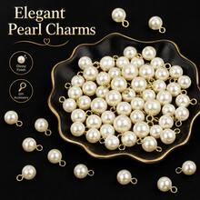 20pcs 8/10/12/14mm Faux Pearl Single Hole Acrylic Pendant, Suitable For Jewelry Making DIY Handmade Necklace Bracelet Pendant - Single Needle Pendant - View 3