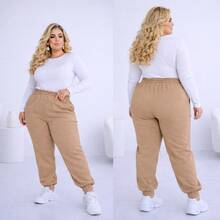 Plus Size Pants - Khaki - View 3