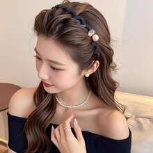 Pearl High-Top Headband With Teeth Non-Slip Hair Accessory For Women, Premium Daily Wear Headband For Autumn/Winter - Multicolor - View 2