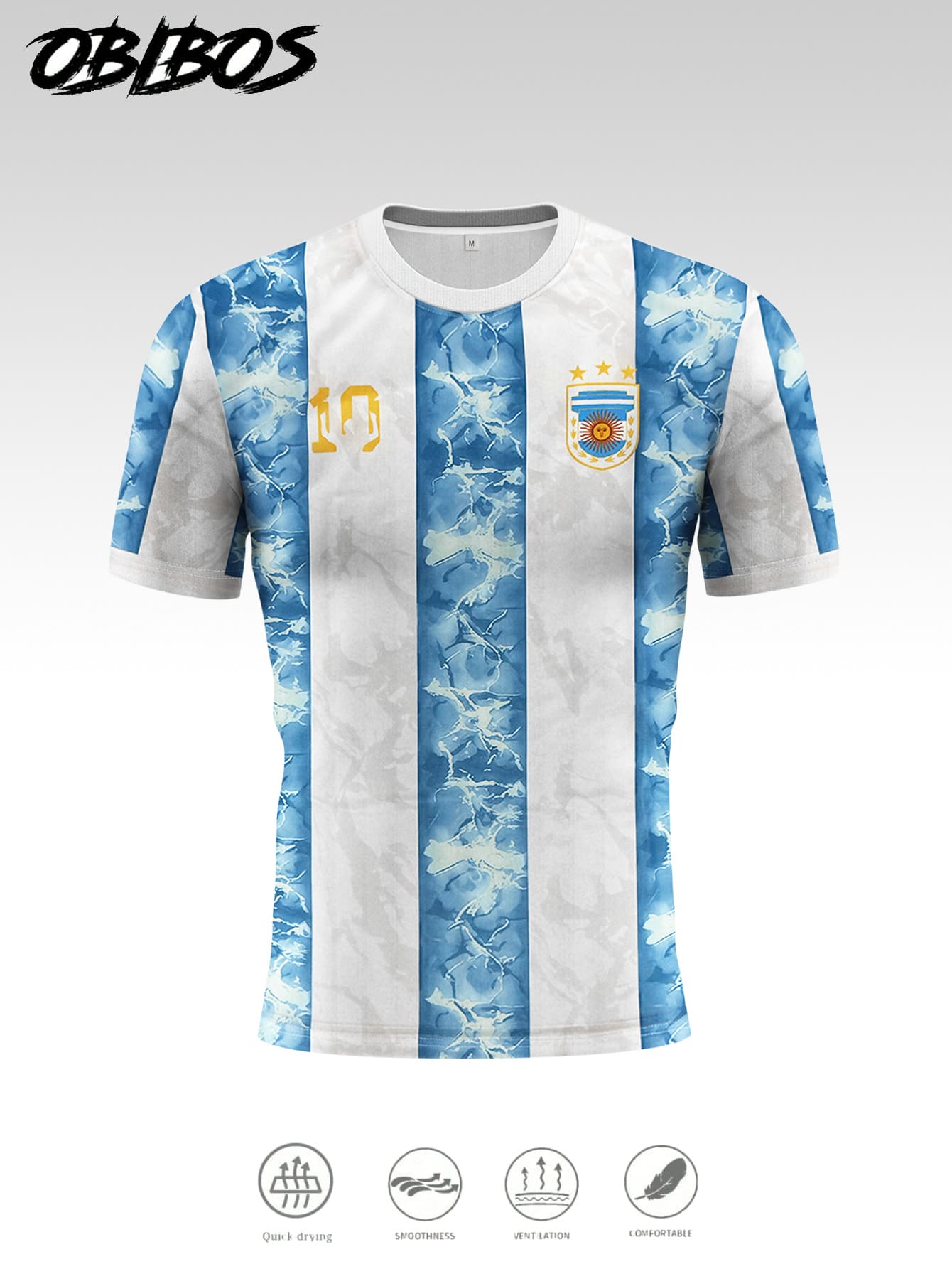 Argentina Men's & Youth T-Shirt, South American Design Comfortable Top, Suitable For Match, Daily Wear, Gift Sports White