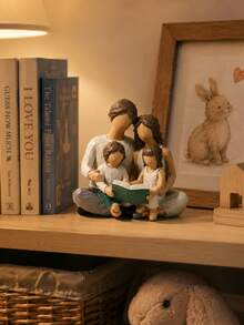 1pc Resin Family Figurine, Faceless Family Sculpture, Warm Home Desktop Decor, Suitable For Living Room, Bookshelf, Desk And Shelf, Modern Family Sculpture Ornament, Housewarming Anniversary Gift For Parents, Mom, Dad And Family Enthusiasts - New - View 8