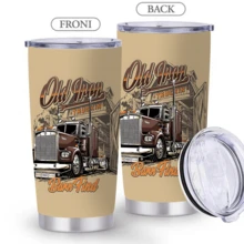 1/5pcs 20oz Stainless Steel Insulated Tumbler, Vintage Heavy Duty Truck Print, Leak-Proof Sealed Lid, Portable Insulated Cup, Suitable For Road Trips, Garage Work, Long Distance Driving, Daily Drinking - Heavy-duty Truck - View 7