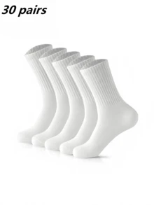10 Pares de Meias Brancas Versáteis e Confortáveis para Uso Diário Feminino - Branco - Visão 10