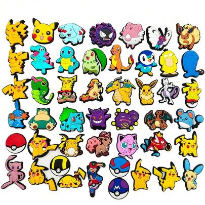 5pcs/20pcs/47pcs Anime Cartoon Theme Shoe Charms, Including Shoe Flowers, Shoe Buckles, Detachable Shoe Flowers, Decorative Buttons For Shoes, Perfect For Back To School Gifts For Classmates And Friends, Ideal For Birthday, Holiday Decoration And Halloween/Christmas Gifts For Friends, Family And Colleagues