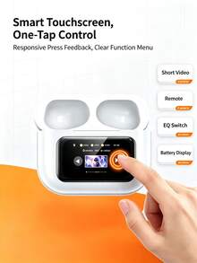 REMAX CozyBuds W30N True Wireless Bluetooth Earbuds: Layar sentuh LCD berwarna penuh, peredam kebisingan dual-core ANC+ENC, Bluetooth 5.4, driver dinamis 13mm untuk kualitas suara HiFi, daya tahan baterai 30 jam, kompatibel dengan iOS/Android. - View 6