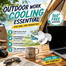 USB Mini Fan, Portable Mini Fan, 5-Blade Flexible Rotating Personal Fan, Office Small Fan, Travel Small Fan For Home And Office, Suitable For Laptops, Desktop Computers, Power Banks, Desktop Equipment, Offices And Bedrooms. Portable Mini Fan - White - View 4