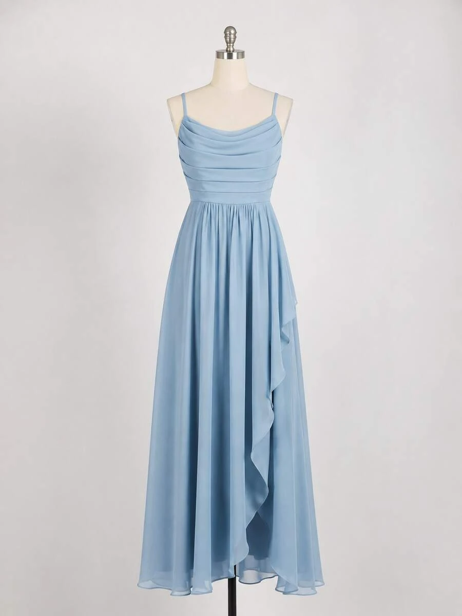 QOQ Women's Elegant Chiffon Bridesmaid Dress - Baby Blue - View 1