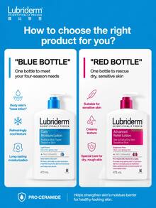 Lubriderm Daily Moisturizing Lotion New Packaging 473ml Ceramide Repair Body Lotion Refreshing Non-Greasy - Red - View 2