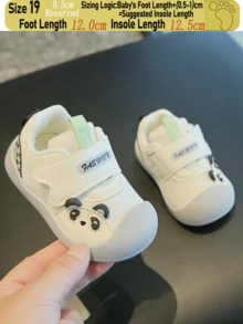 1雙中性幼兒熊貓裝飾細網魔鬼氈運動鞋，四季通用室內外日常穿著（尺寸參考鞋墊公分） - 淺灰色 - 查看 21