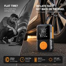 150PSI Portable Air Pump Car Tire Inflator Car Jump Starter With Tire Pressure Gauge And LED Display 3X Speed One-Touch Smart Wireless Air Pump - A - View 4
