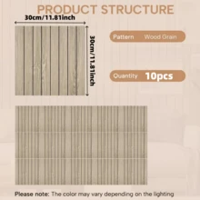 10pcs Self-Adhesive 3D Grid Wall Panels, Peel And Stick Decorative Wall Panels, Suitable For Living Room, Bedroom Indoor Background Wall Decoration And Home Renovation - 30x30cm - View 4