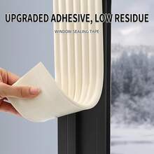 1/2m W-Shaped Self-Adhesive Door And Window Sealing Strip, Multi-Color Rubber Plastic Elastic Sealing Strip With Back Adhesive, Easy To Apply, Windproof And Dustproof For Door And Window Gaps, Winter Cold Protection, Heat Insulation, Noise Reduction And Anti-Collision Home Gap Sealing Accessory - Winter Window and Door Weather Stripping - View 8