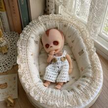 6 Inch Mini Full Solid Silicone Reborn Doll Soft & Elastic Touch Cute Skull‑Shaped Realistic Art Doll Handmade Collectible Figure Birthday Gift For Home Decor & Ornament - Apricot - View 6