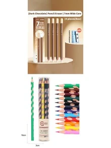 4pcs Macaron Color Large Pencil Erasers - Free Pencil Sharpener Included, Dust-Free Precision Erasers For Students, High-Light Erasers For Art Sketching - Extra Wide Core Pencil Eraser - View 14