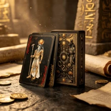Luxury Black & Gold Poker Cards, Vintage Ancient Egyptian Theme Playing Cards, Ancient Egyptian Elements, Suitable For Tabletop Games, Display & Collection - Multicolor - View 5