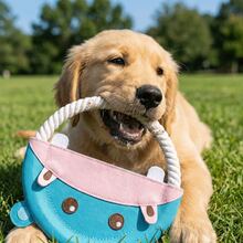 Dog Flying Disc, Bite-Resistant Durable Interactive Dog Toy, Creative Soft Teeth Grinding Cartoon Dog Training Toy Outdoor Game - Blue - View 3