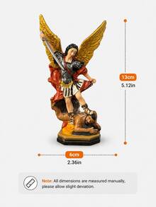 Archangel Michael Resin Statue, Holding Sword With Golden Wings, Conquering Evil, Catholic Christian Decor, Suitable For Prayer Altar, Bookshelf, Living Room, Office And Church - New - View 9