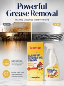 jakehoe Oil Stain Cleaner, Fast Stain Removal, Gentle Multi-Material Penetrating Cleaning, Easy To Rinse, Universal For Kitchen, Clothing, Tile Surfaces, Range Hood, Stove, Household Essential, Holiday Must-Have, Perfect Gift Choice - Liquid - View 1