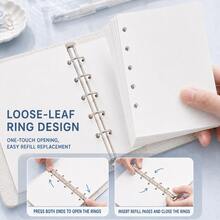 1pc M5 Refillable Notebook Cover - PU Leather Texture Portable Strap, Blank Refillable Pages, Reusable Notebook Suitable For Travel, Ideal For Diary Lovers Daily Creative Recording School Supplies - Blank Notebook - View 6