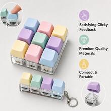 OBOVAY Fidget Keyboard Keycap Toy, Pendant Keychain Charm, Car Key Chain Bag Accessory, Adult Stress Relief Keychain, Sensory Calming Focus Relaxation Zipper Pendant, No Electricity Required, Birthday Gift Party Favor Christmas Holiday Gift - Multicolor - View 2