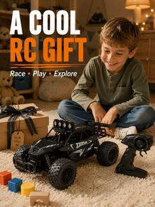 2-Wheel Drive Remote Control Car, Speed Up To 20km/H, 2.4GHz Frequency, Alloy Body, Equipped With USB Rechargeable Battery, Ideal Gift For Halloween, Christmas, Thanksgiving - Black - View 10