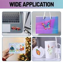 10 Sheets Diamond Vinyl Printable Paper Sticker Paper - A4 Size (8.3*11.7 Inch), Waterproof & Self-Adhesive & Durable Vinyl Sticker Film, Inkjet & Laser Printable Paper (Broken Glass Pattern) - Diamond - View 7