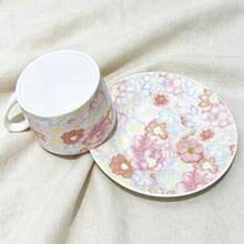 260ml Gentle Floral Ceramic Cup And Saucer Set, Vintage Embossed Flower Coffee Cup, Breakfast Milk Tea Cup, Elegant Women's Tableware Gift - Orange - View 6